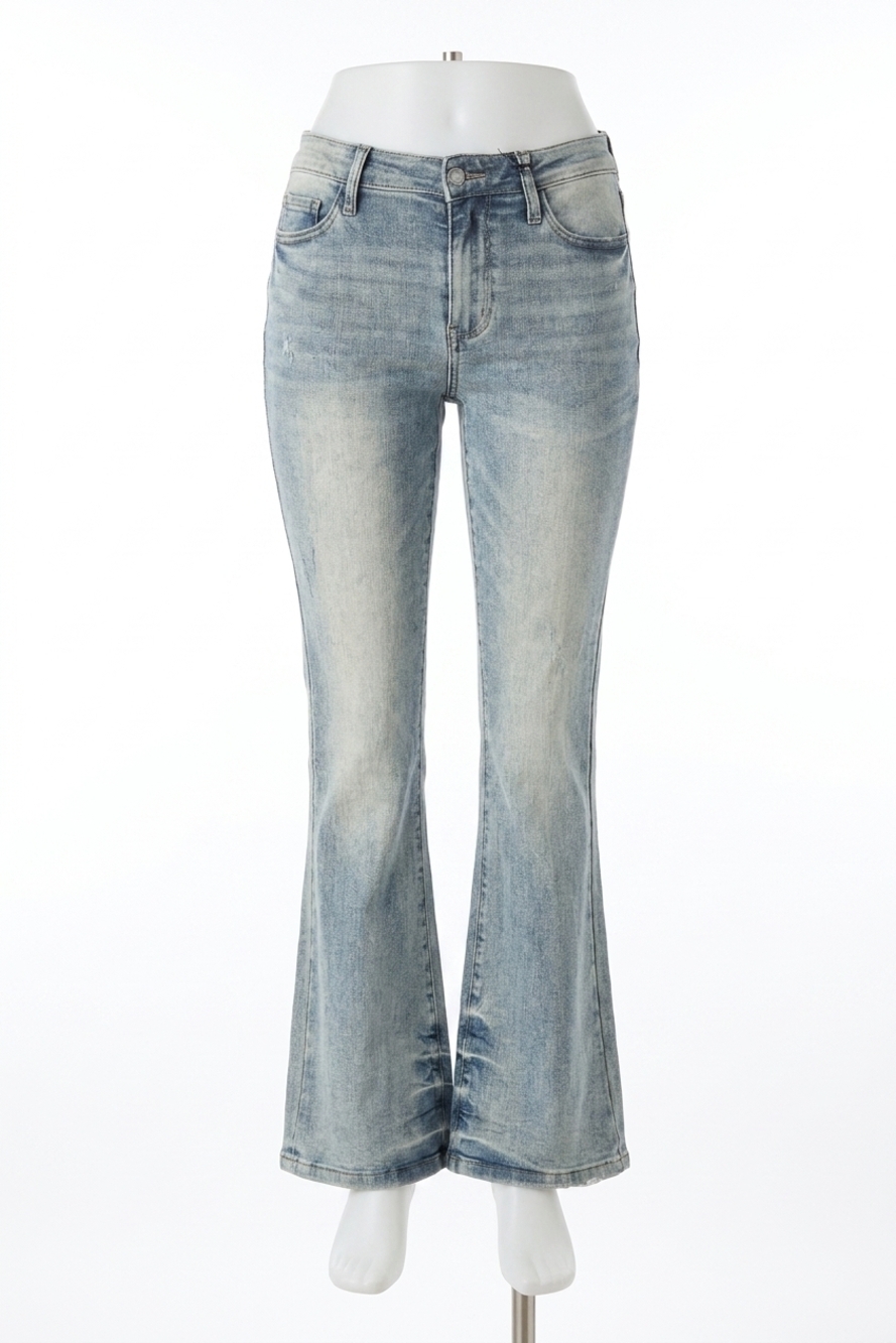 NEW JUDY BLUE penelope mid rise flare jeans in tinted denim